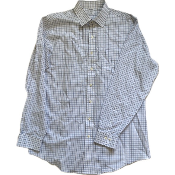 Brooks Brothers Other - Brooks Brothers Regent Non-Iron Dress Shirt Men 17 34/35 Blue Check 100% Cotton